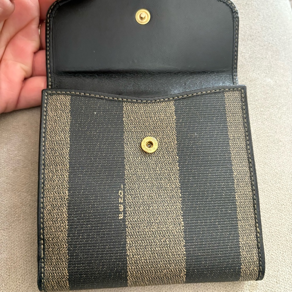 Fendi Black and Tan Striped Wallet - Picture 3 of 12